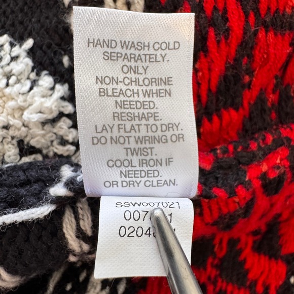 J. JILL Reindeer Christmas Full Zip Cardigan Sweater LG Wool‎ Blend Fair Isle - Picture 8 of 9